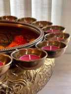 Traditional Brass Urli with Tea Light Holders