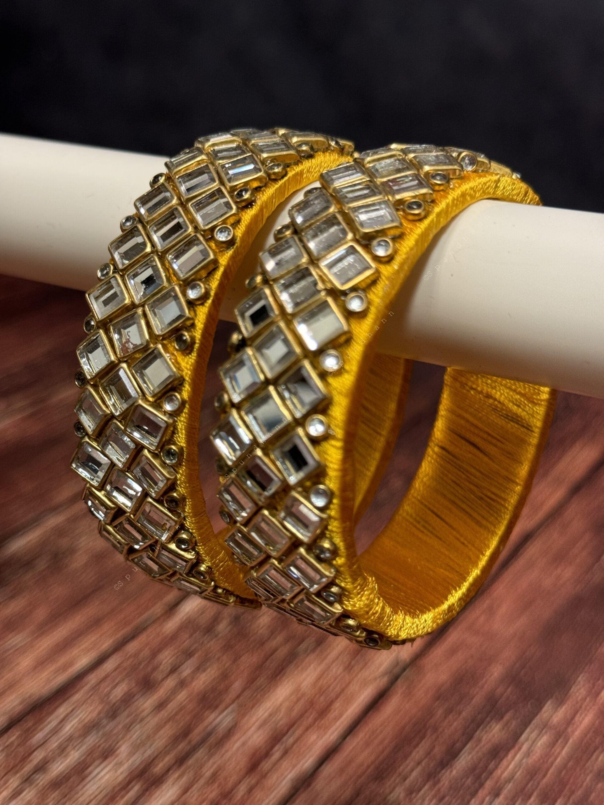 Studded Thick Colorful Bangle Pack of 2