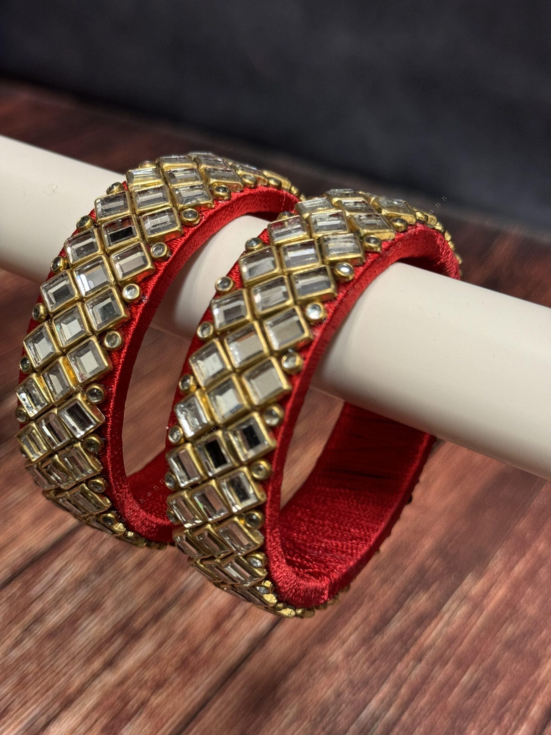 Studded Thick Colorful Bangle Pack of 2