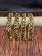 Studded Thin Colorful Bangle Pack of 4