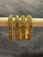 Studded Thin Colorful Bangle Pack of 4