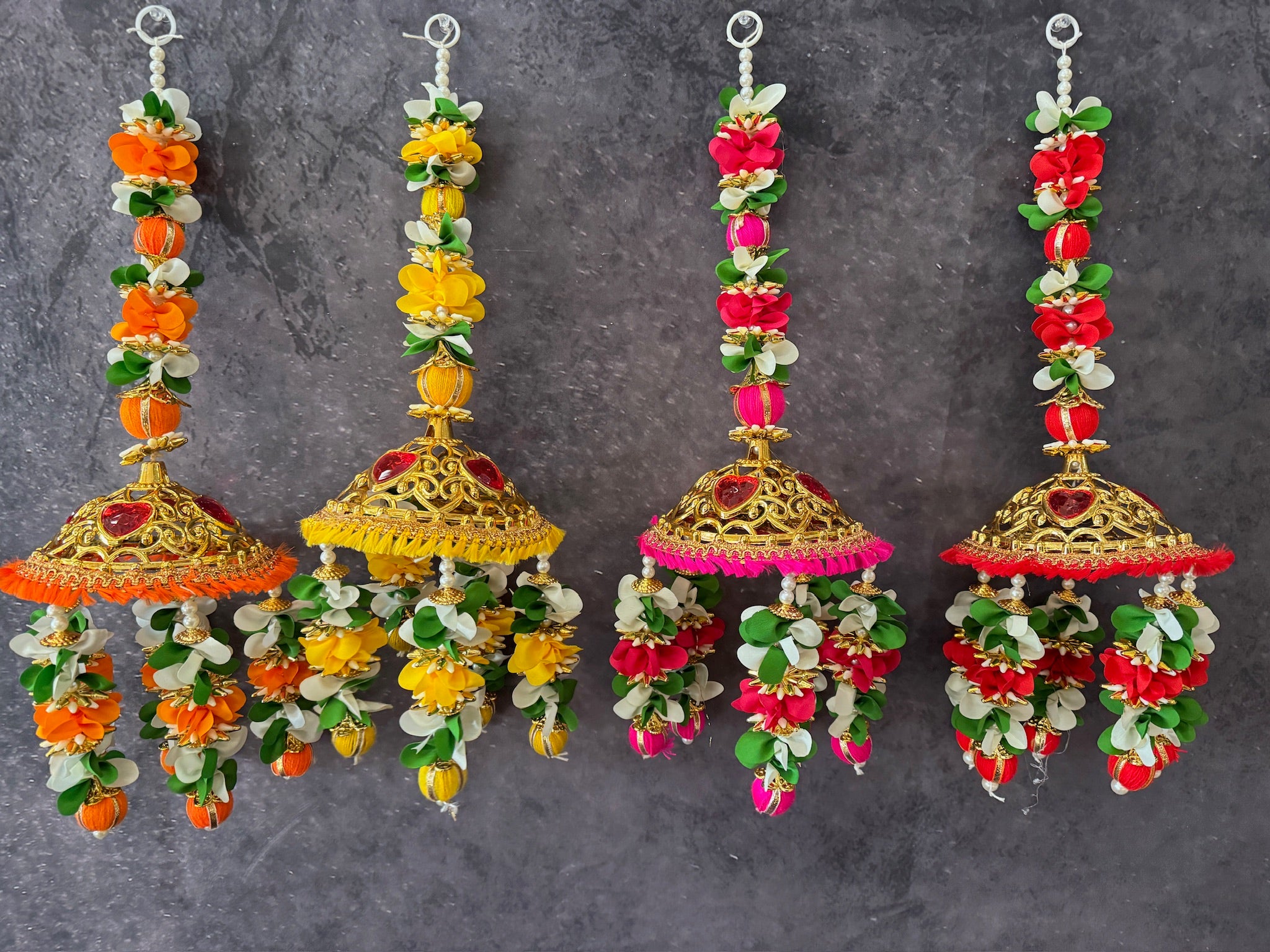Multicolor Floral Decorative Jhoomer Dangler Pair