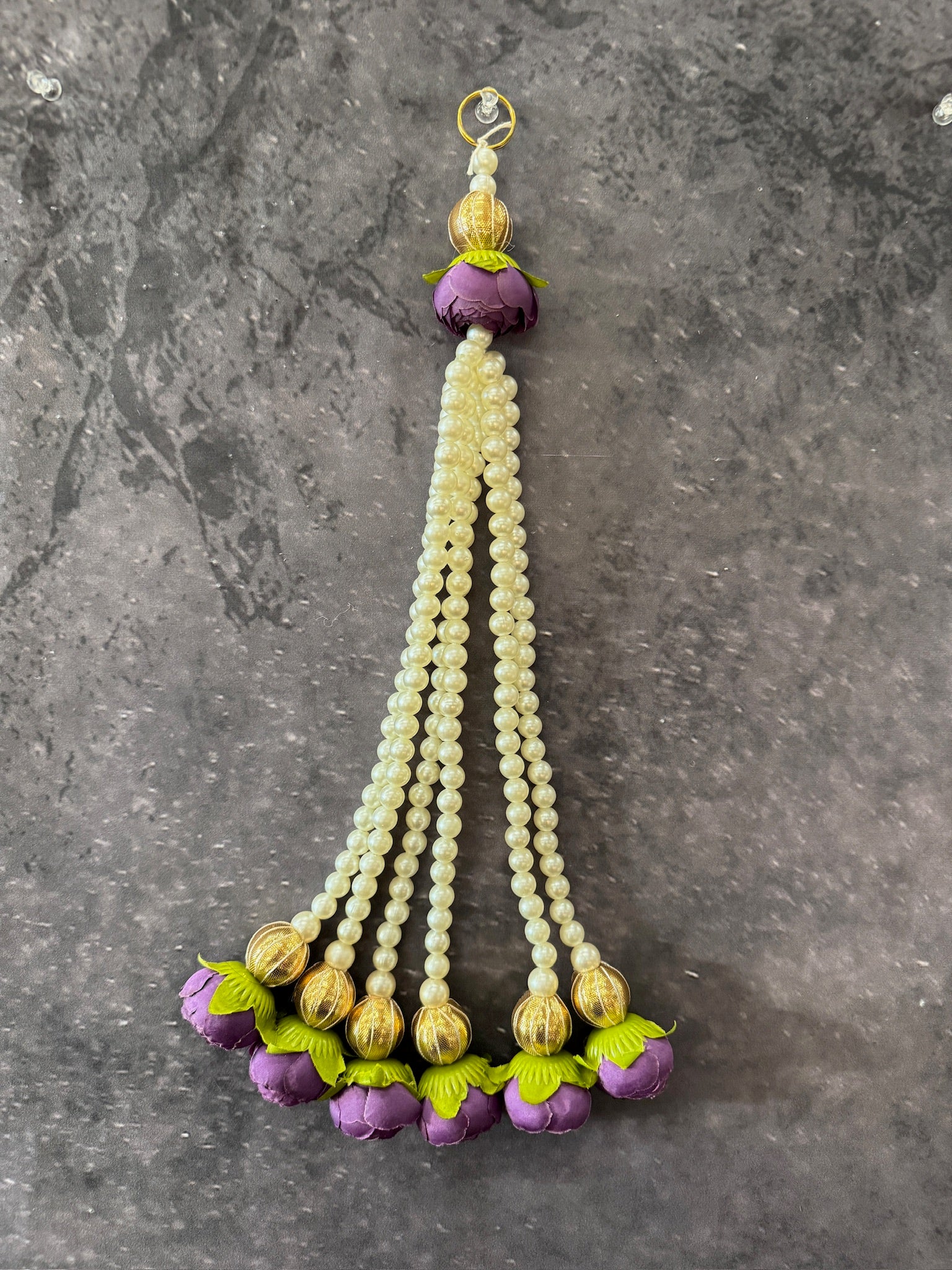 Pearl Srtings With Rose Bud Dangler