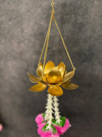 Hanging Lotus Tea Light Holder with Marigold Tassels