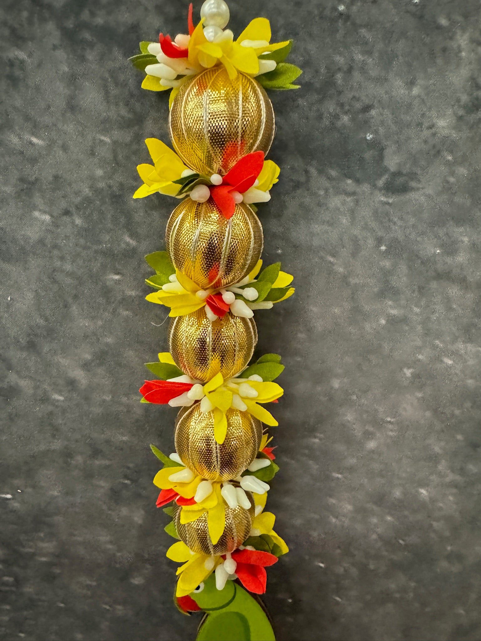 Parrot Gold Bead bell Dangler Pair
