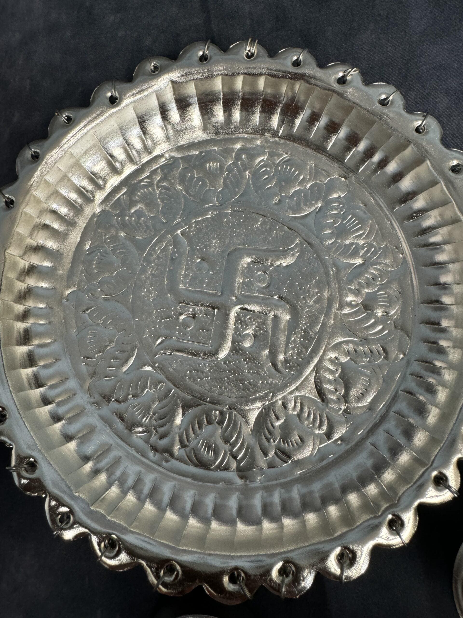 German Silver Puja Plate/Platter Set (Small and Mini)