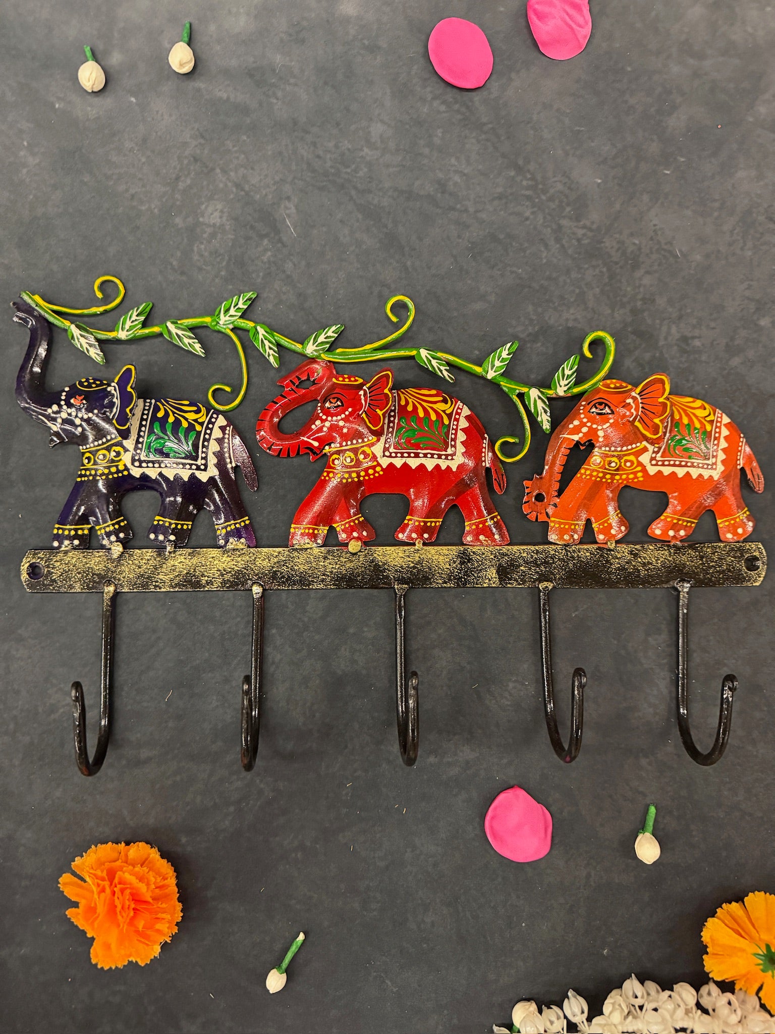 3-Elephant Key Ring