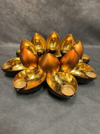 Large Lotus Multi Tea Light Holder (Black Gold Copper)