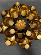 Large Lotus Multi Tea Light Holder (Black Gold Copper)
