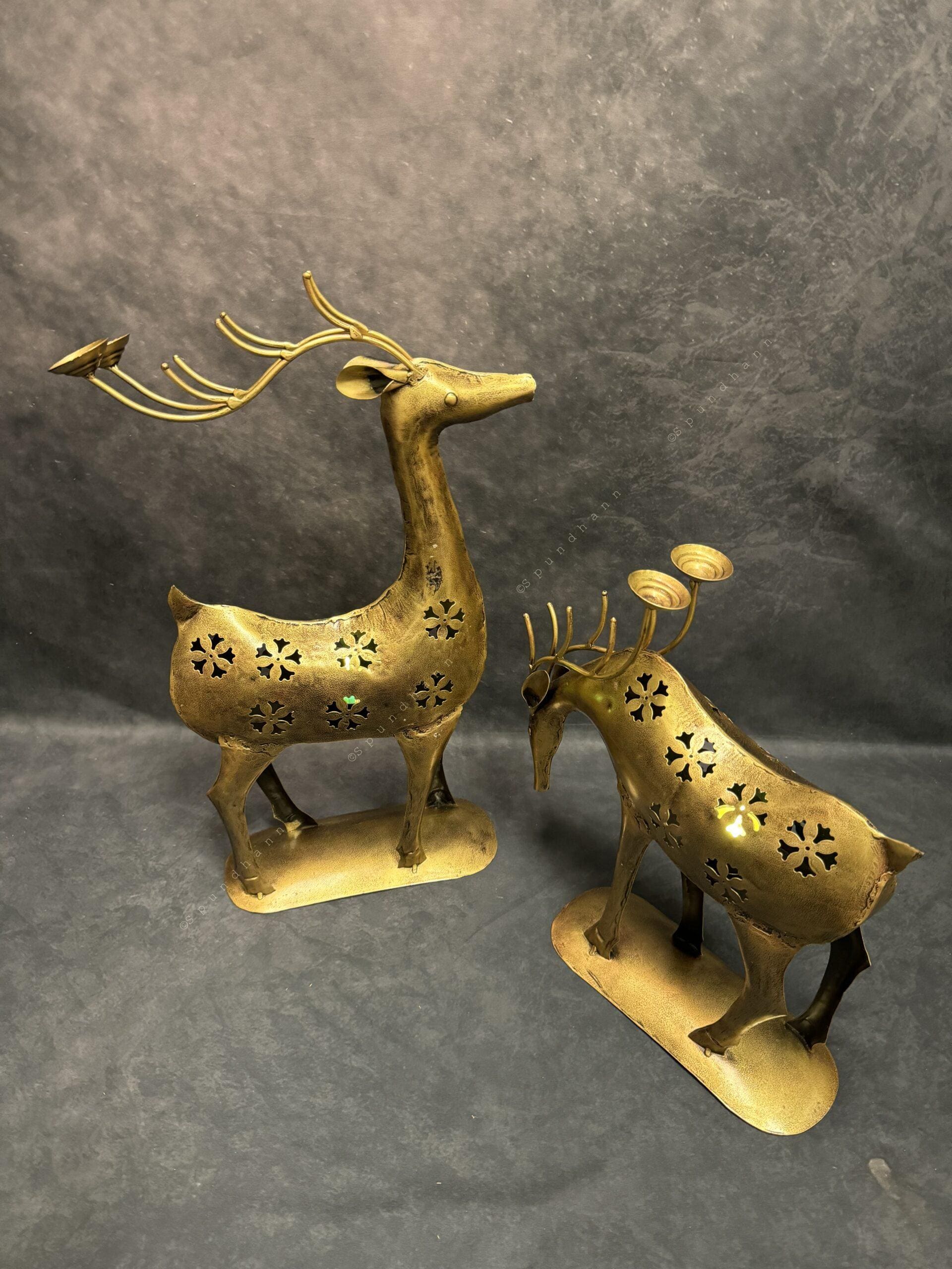 Deer Dhoop and Tea Light Holder Pair