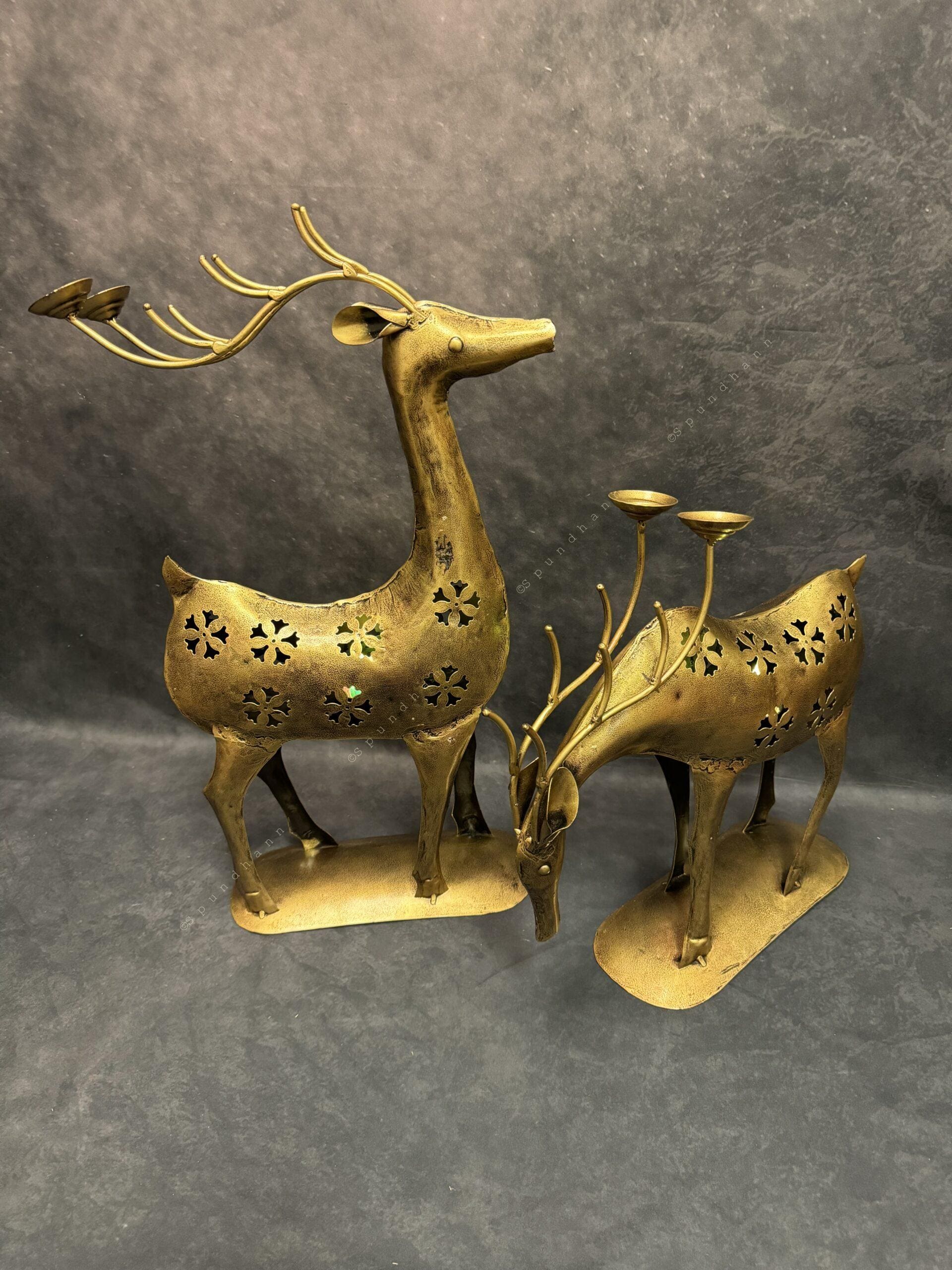 Deer Dhoop and Tea Light Holder Pair