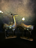 Deer Dhoop and Tea Light Holder Pair