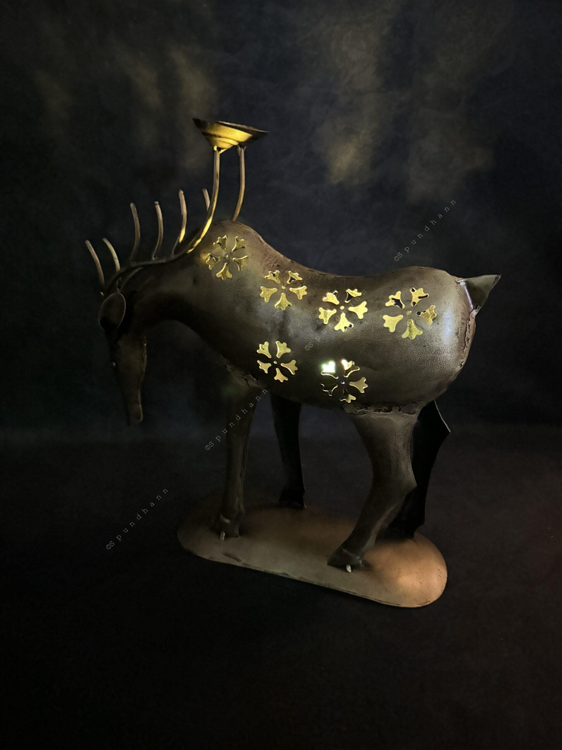 Deer Dhoop and Tea Light Holder Pair