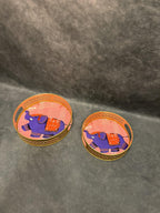 Circular Golden Tray With Pichwai Art Picture Set of 2
