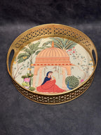 Circular Tray With Pichwai Art Picture 10