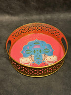 Circular Tray With Pichwai Art Picture 8