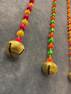 Bead Pom pom and Gold bell String