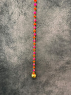 Bead Pom pom and Gold bell String