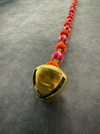 Bead Pom pom and Gold bell String