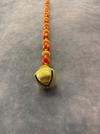 Bead Pom pom and Gold bell String