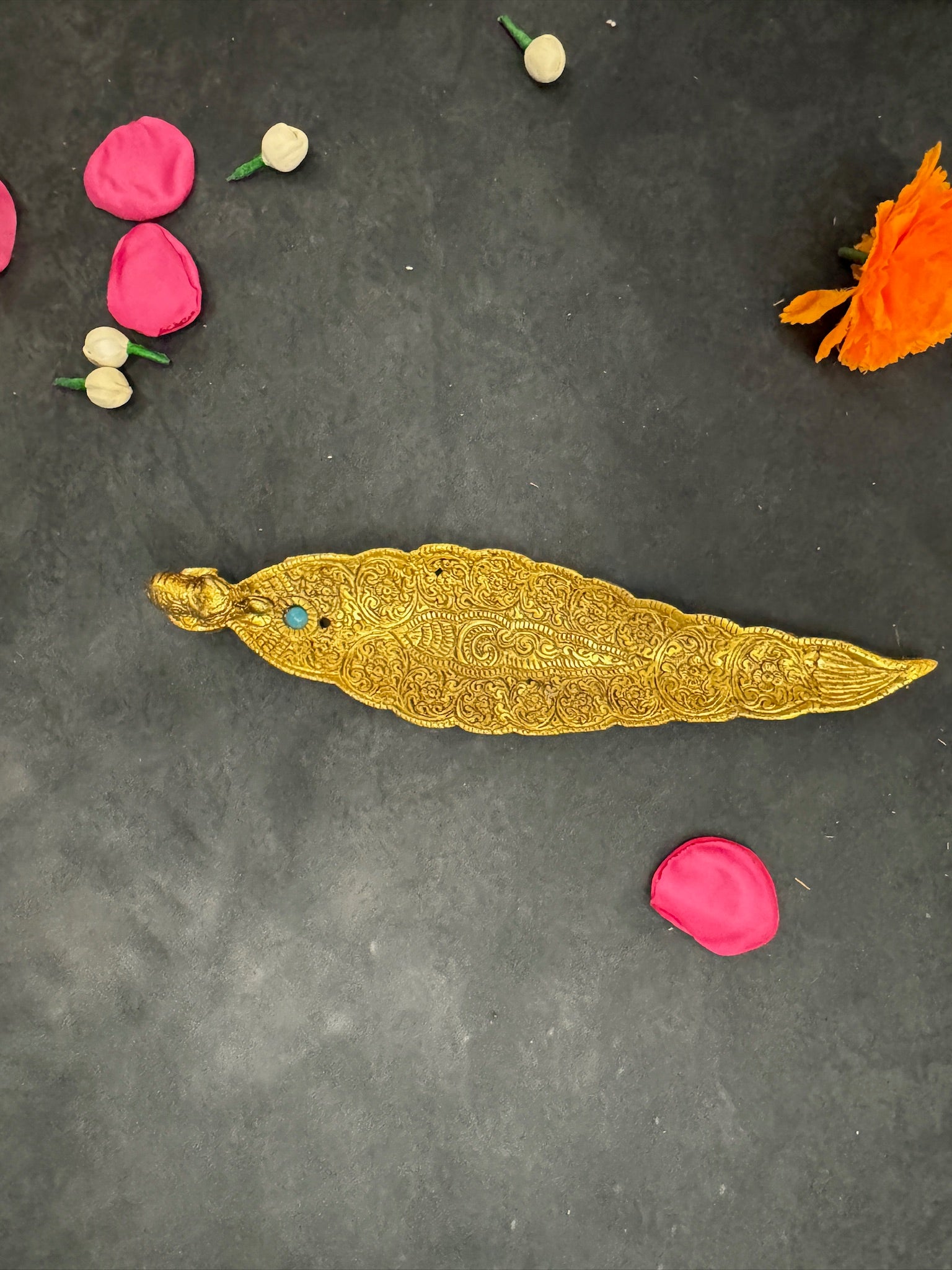 Feather Metallic Agarbatti Holder (Incense Stick Holder) Elephant