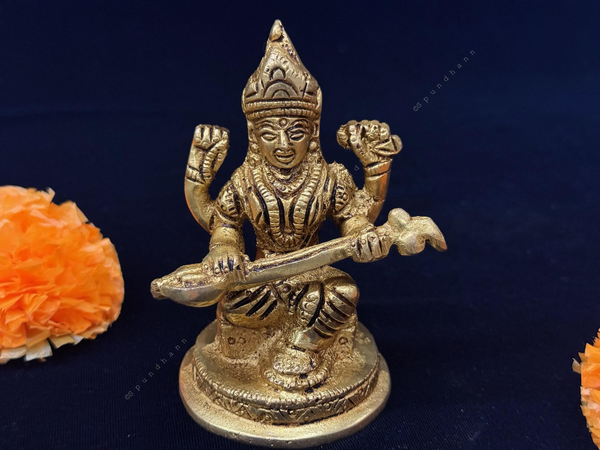 Saraswati Murti in Brass