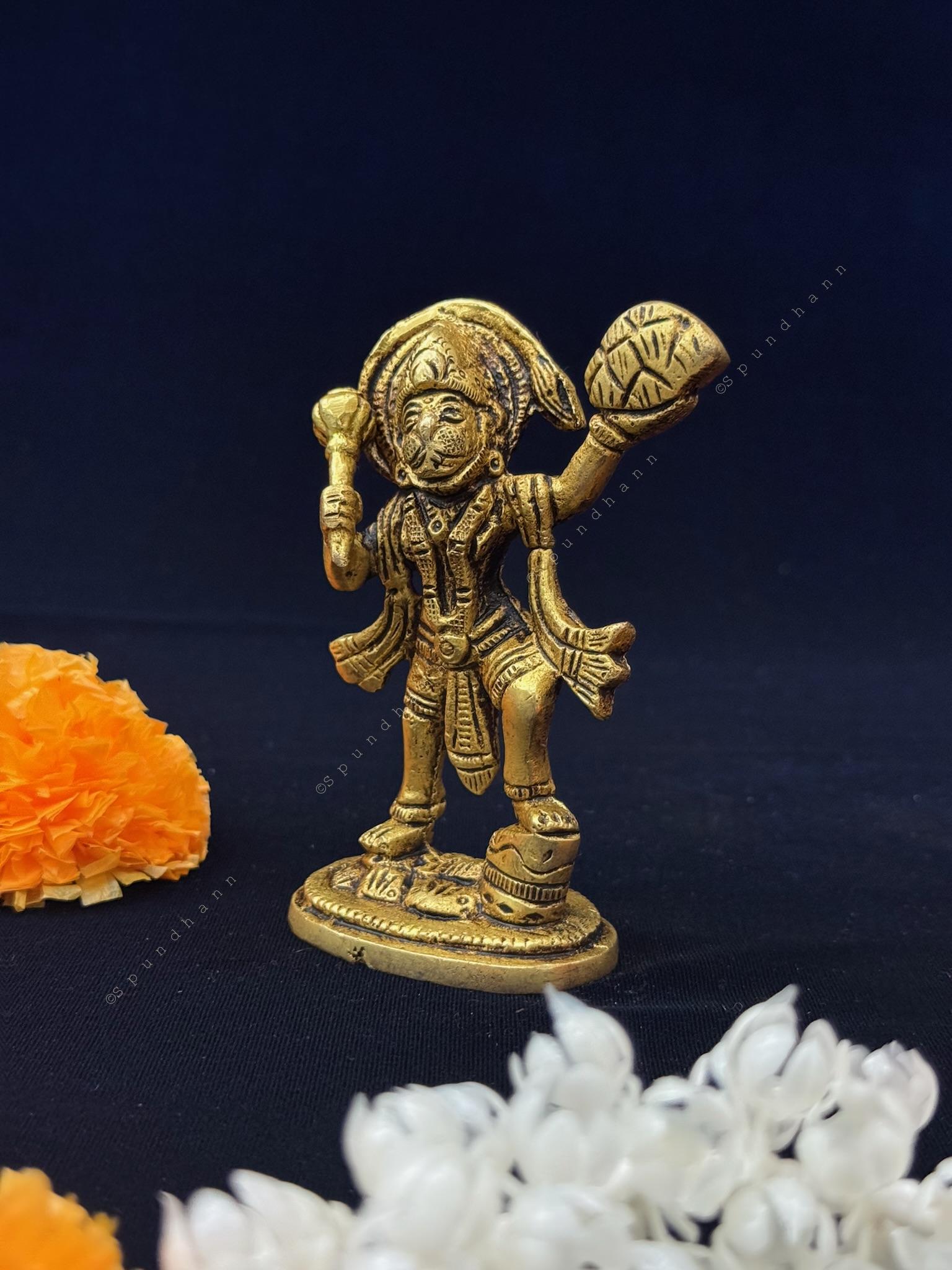 Standing Hanuman Murti in Brass
