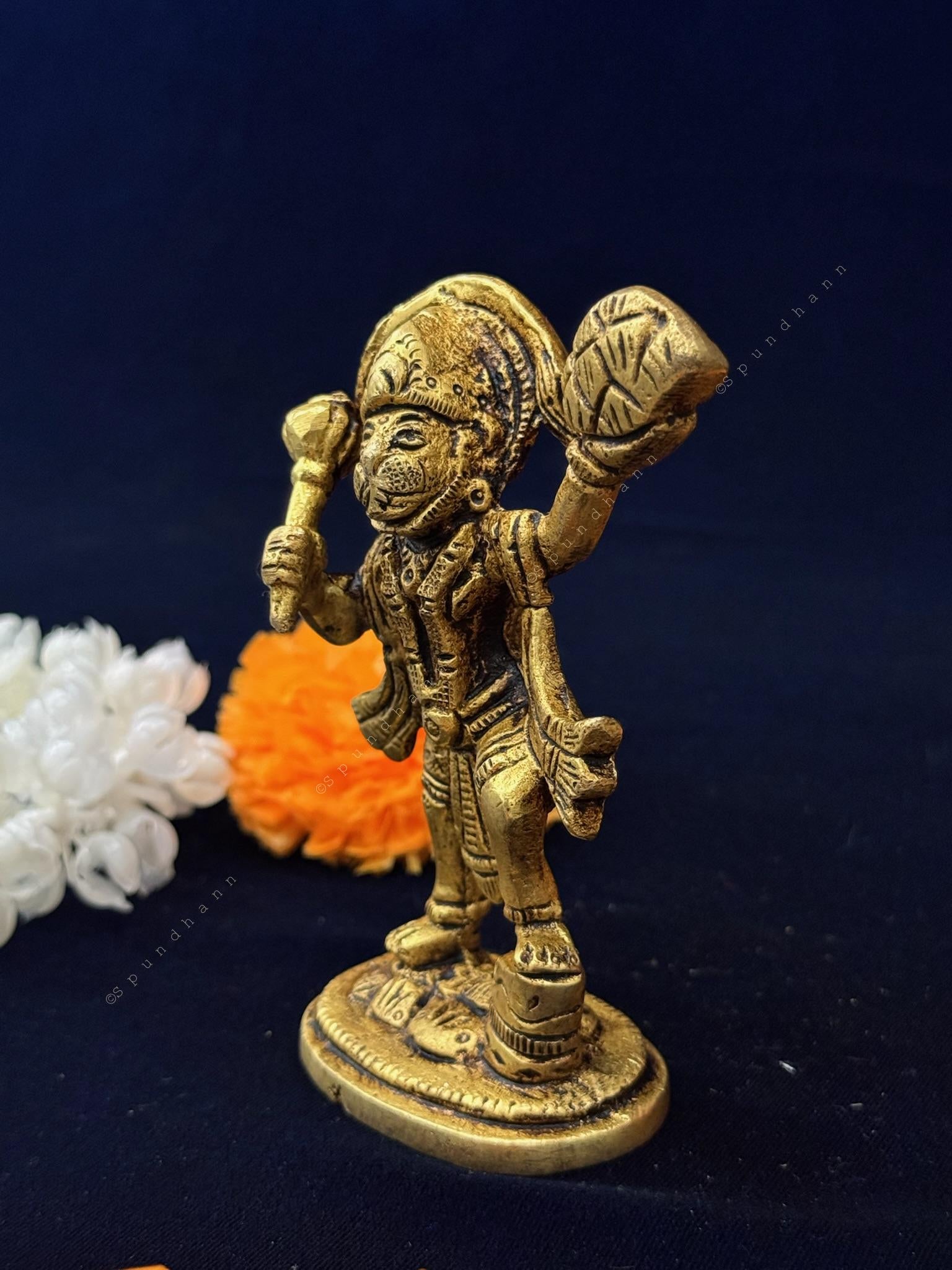 Standing Hanuman Murti in Brass