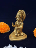 Hanuman Kneeling in Brass Murti