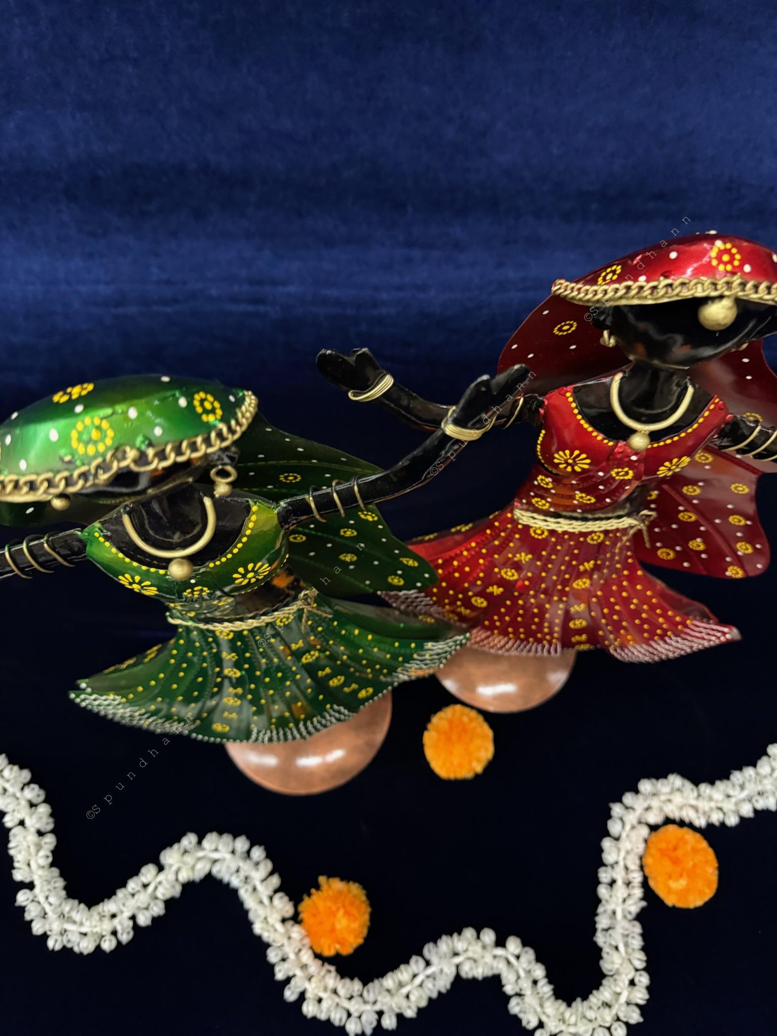 Dancing Tribal Figurine Set of 2