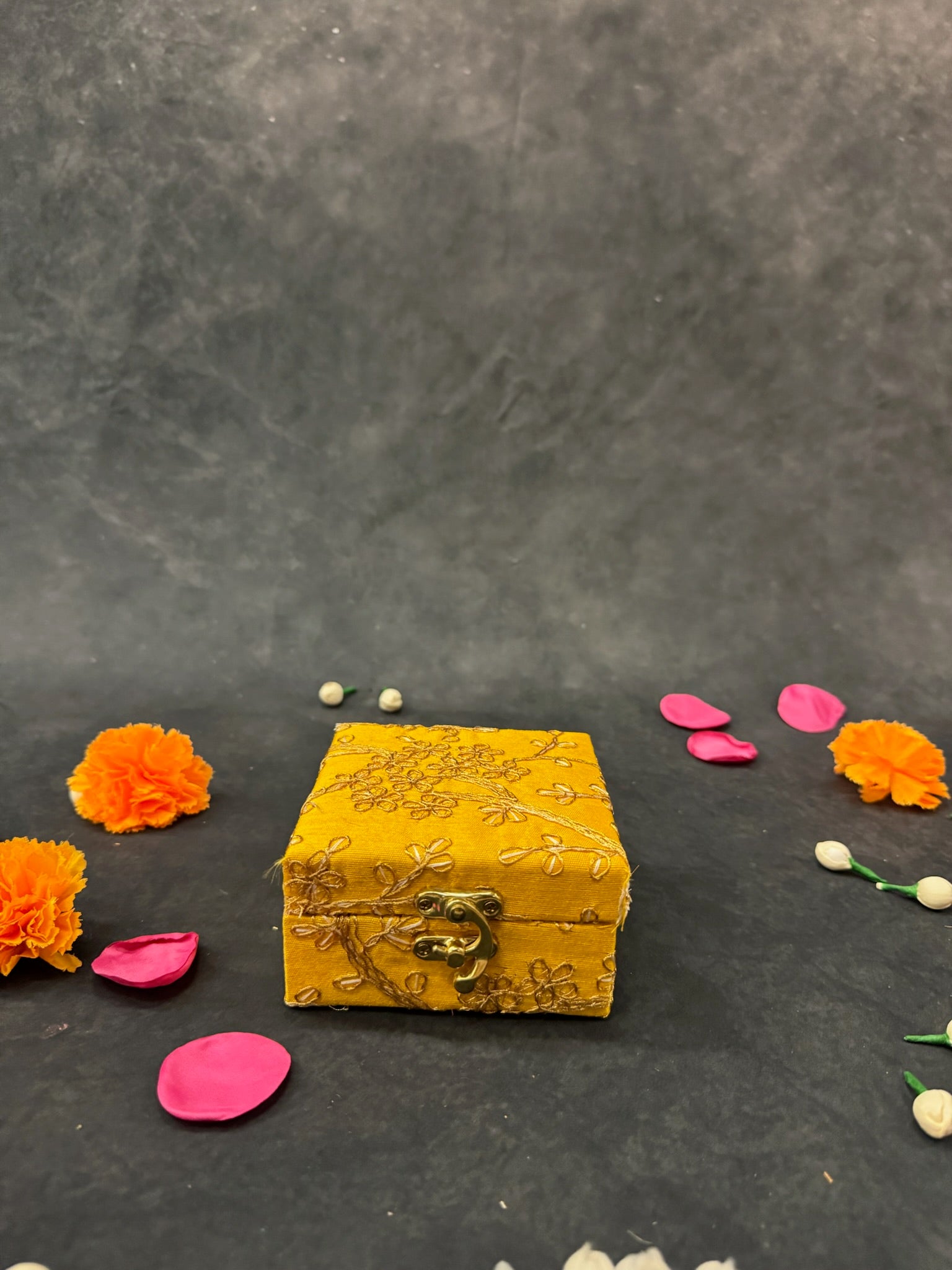 Square Floral Embroidered Gift Box Only