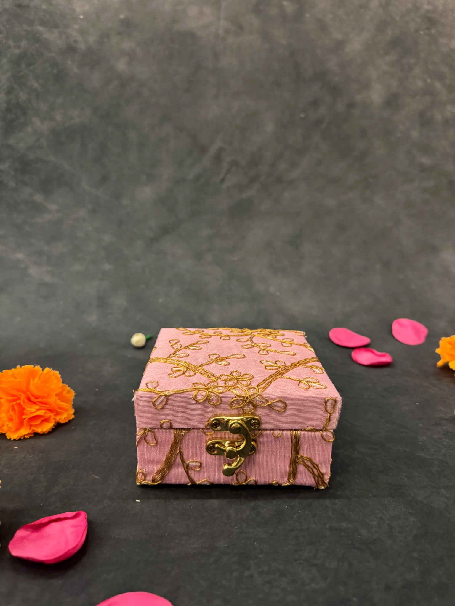 Square Floral Embroidered Gift Box Only