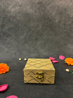 Square Criss Cross Gold Gotapatti Gift Box Only