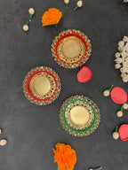 White Stone Studded Bangle Tea Light Holder