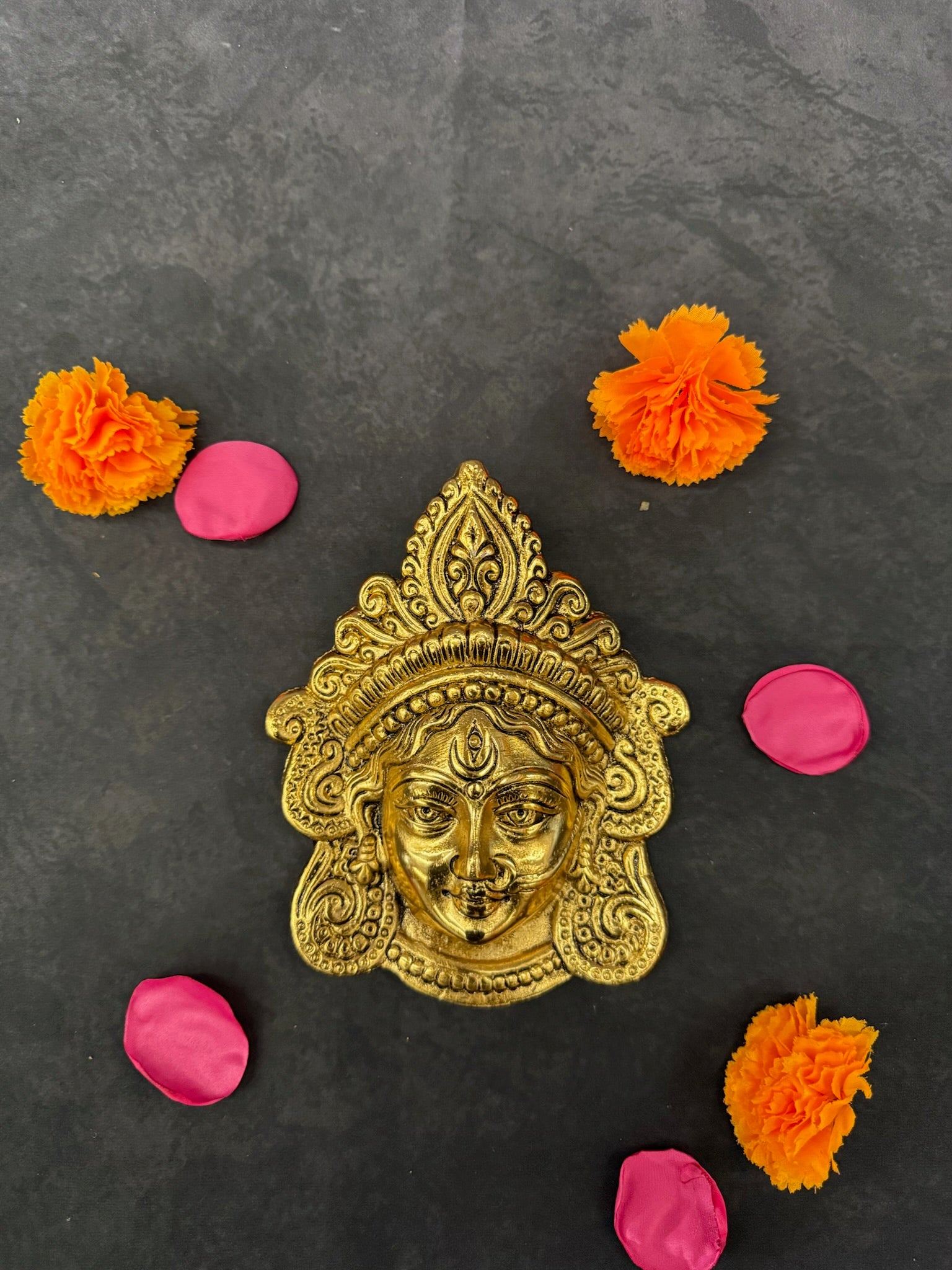 Durga Face Wall Hanging (Gold)