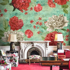 Life n Colors: Indian Hand Painted Look Floral Design Wallpaper