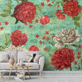 Life n Colors: Indian Hand Painted Look Floral Design Wallpaper