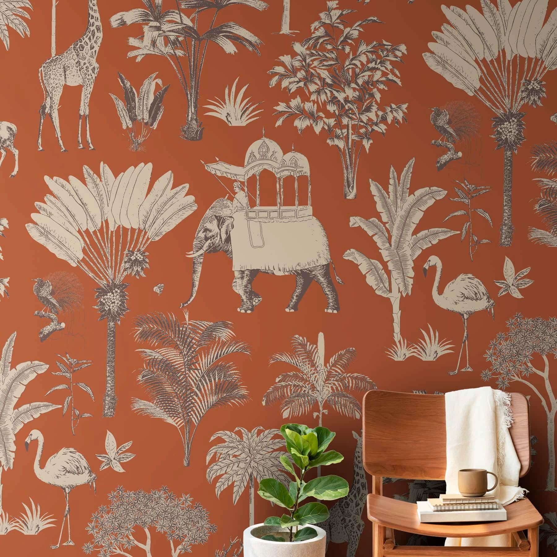 Life n Colors: 'Itihaas' - Stunning Retro Elephant Carriage Print Premium Wallpaper