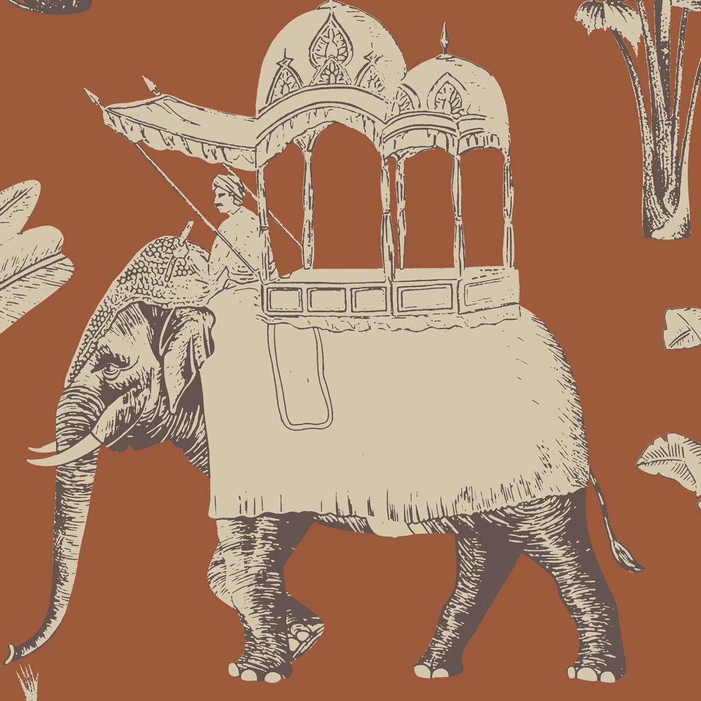 Life n Colors: 'Itihaas' - Stunning Retro Elephant Carriage Print Premium Wallpaper