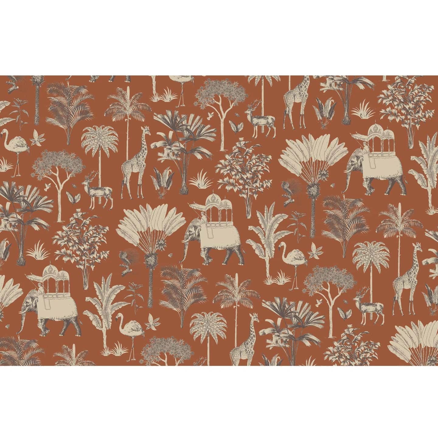 Life n Colors: 'Itihaas' - Stunning Retro Elephant Carriage Print Premium Wallpaper