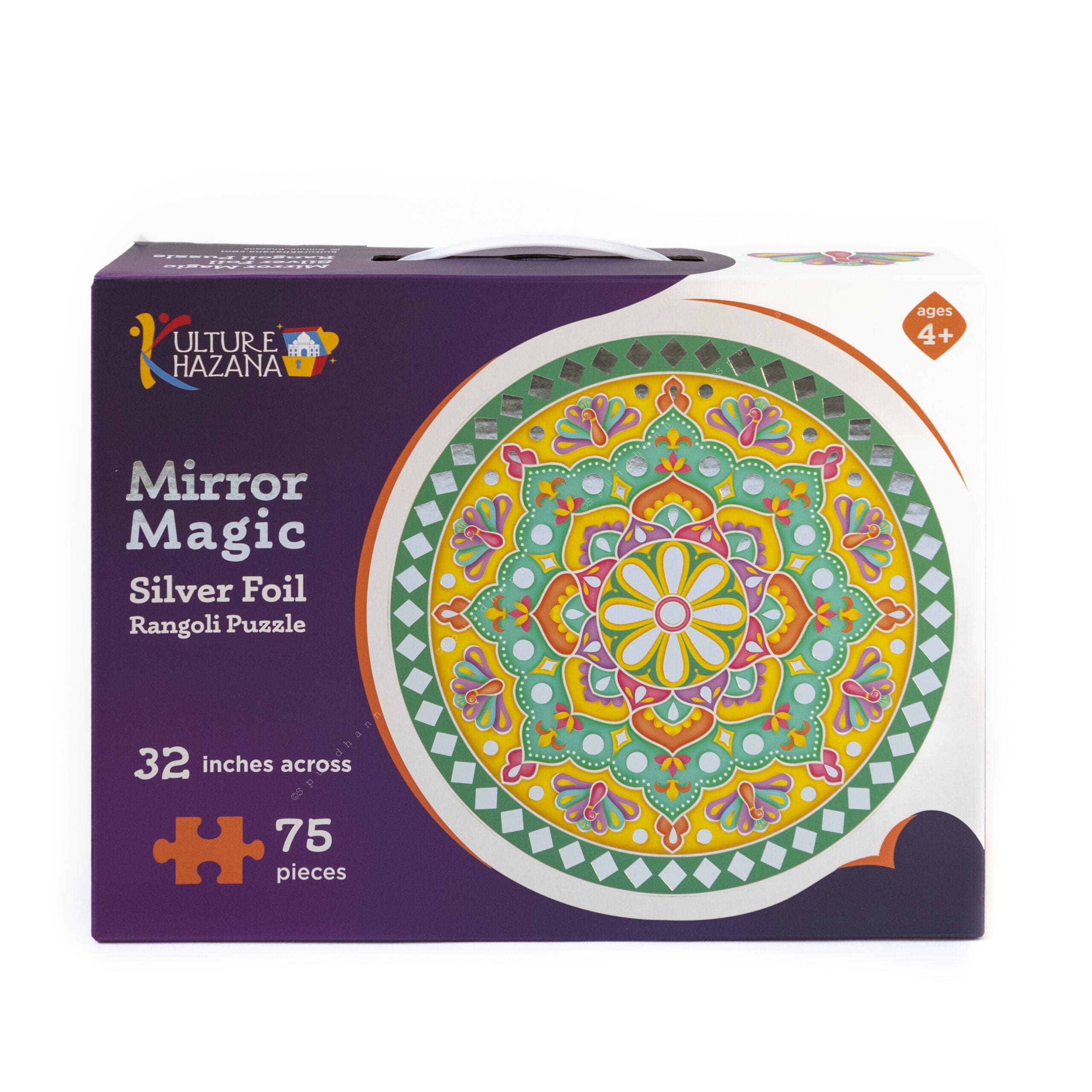 Mirror Magic Silver Foil Rangoli Puzzle - 75 pcs