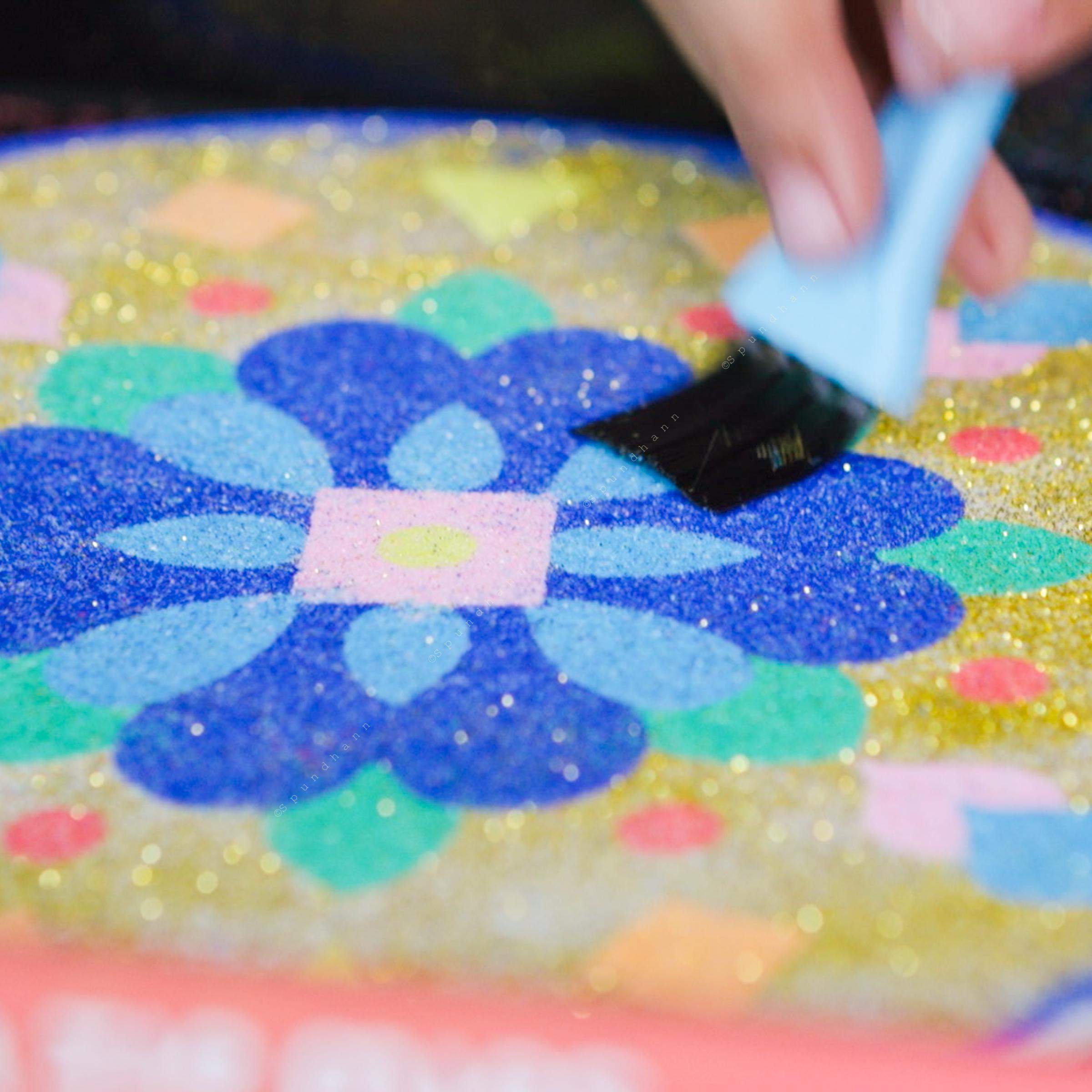 Make Your Own Rangoli Mandala Sand Art Kit - 4 cardboard coasters
