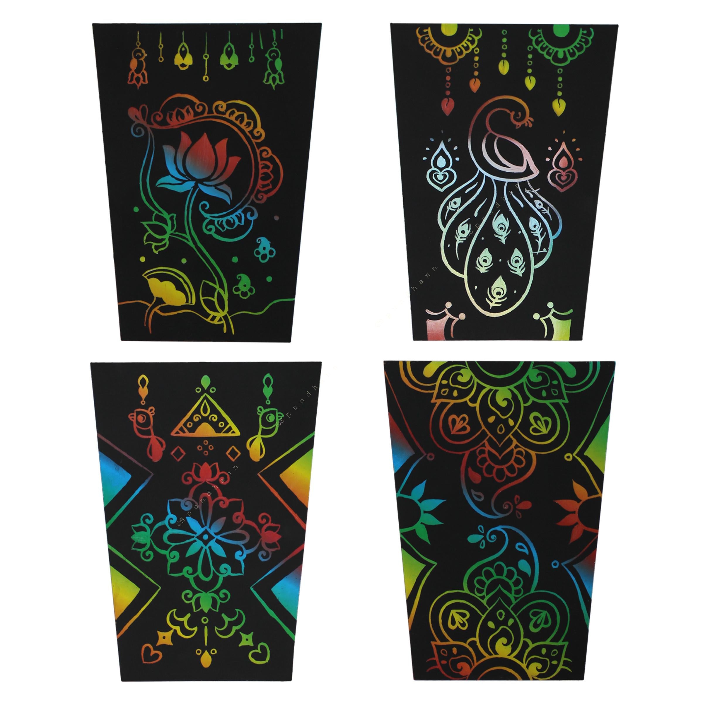 Rangoli Mandala Scratch Art Lantern Kit