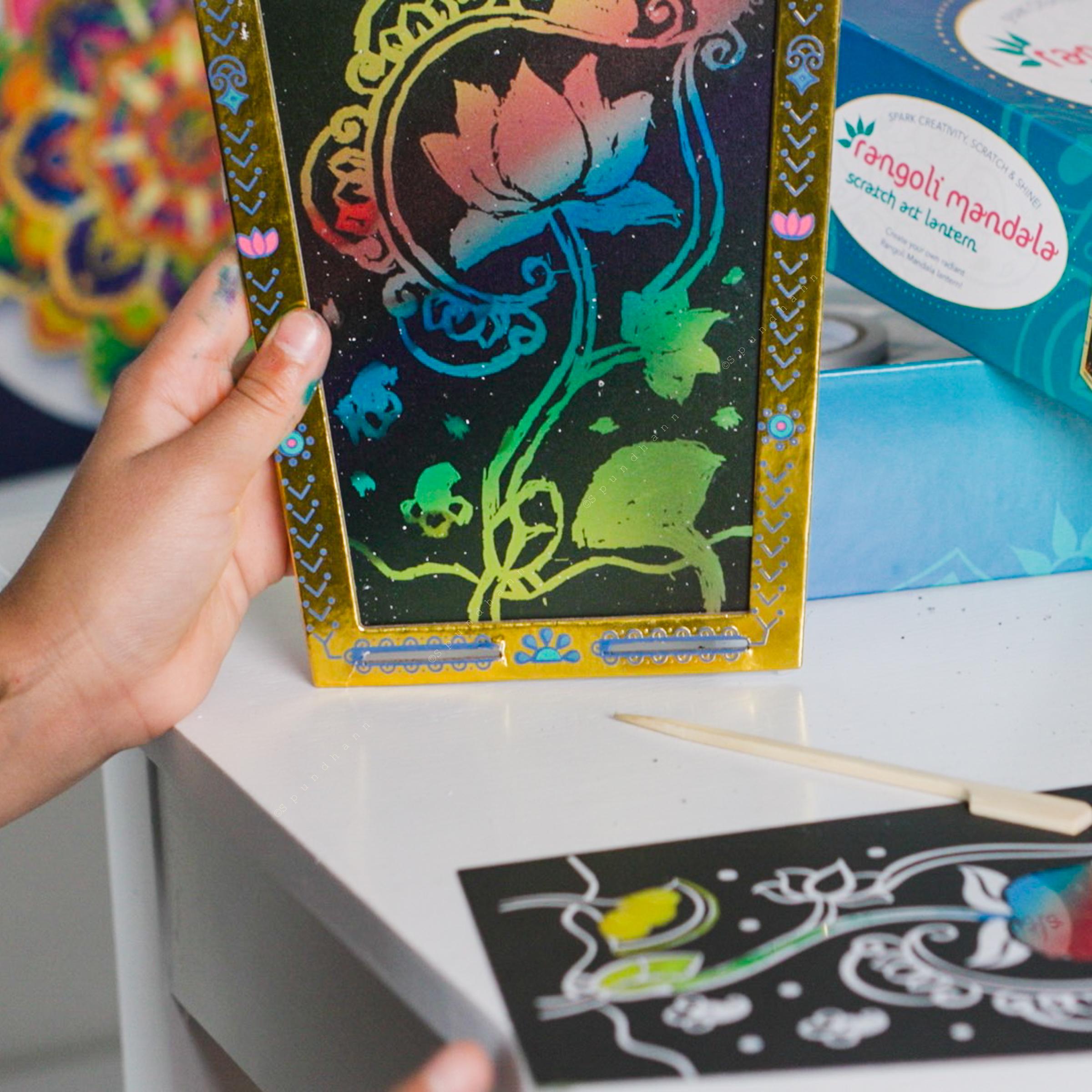 Rangoli Mandala Scratch Art Lantern Kit