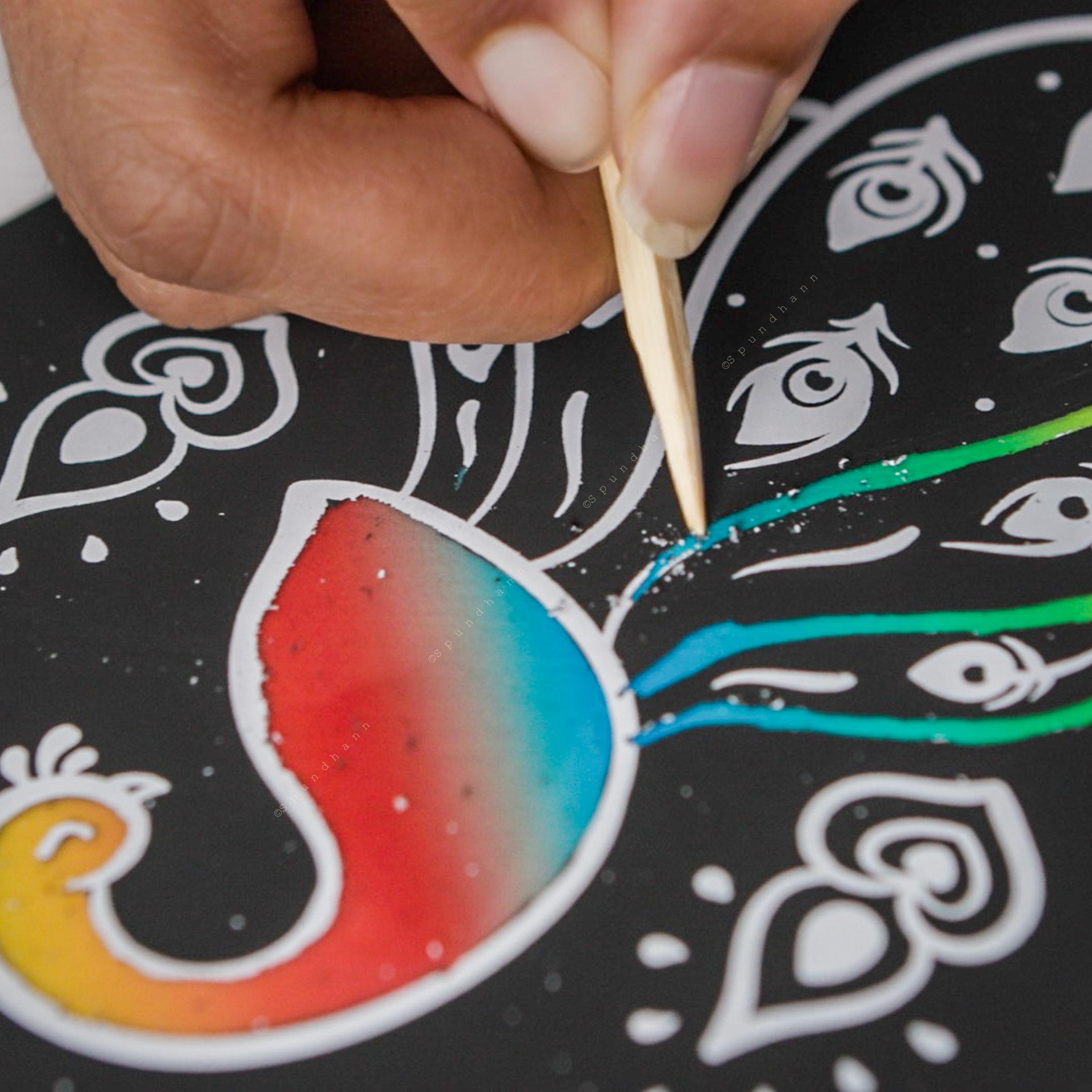 Rangoli Mandala Scratch Art Lantern Kit