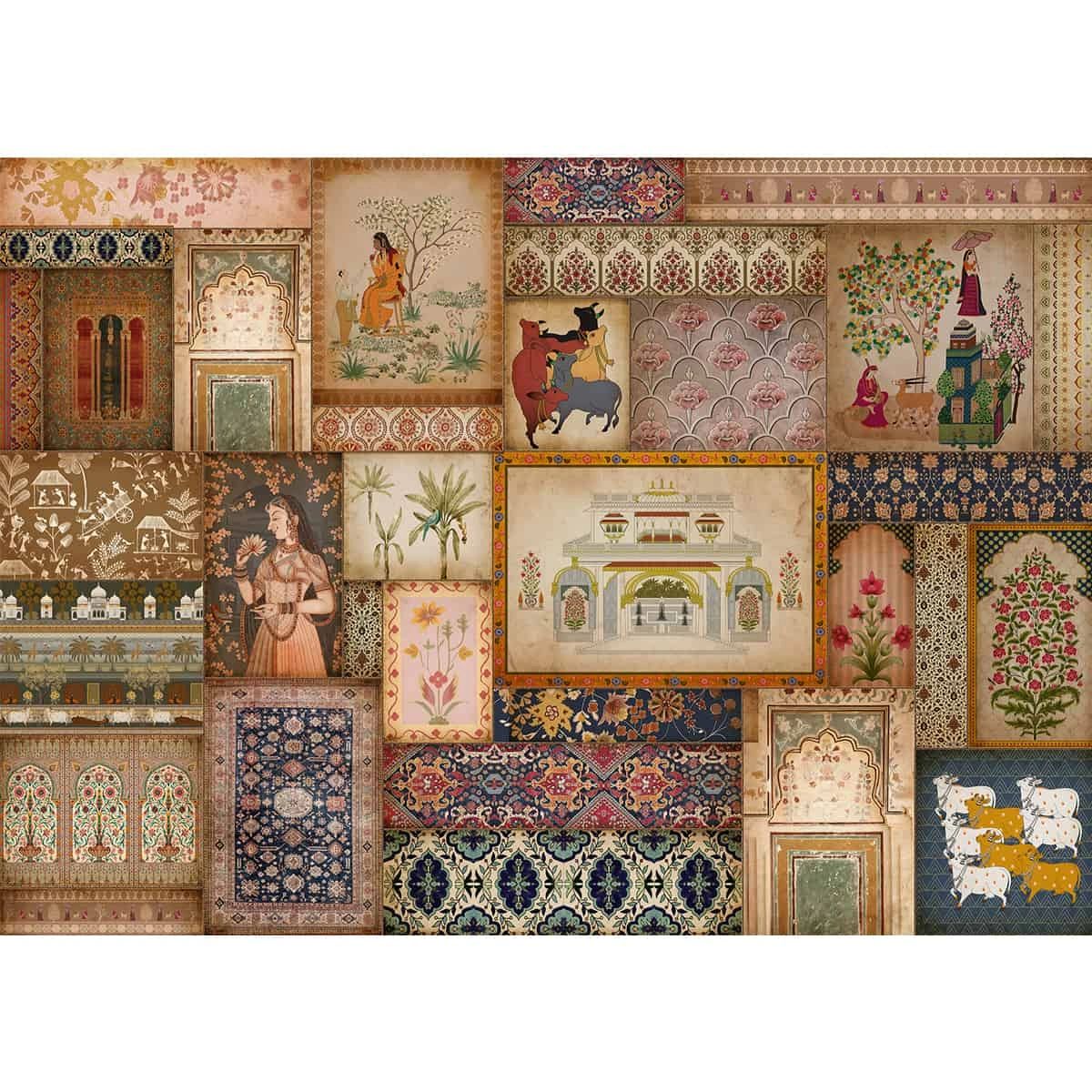Life n Colors: 'Kahani' - Multi Indian Art Print Premium Wallpaper