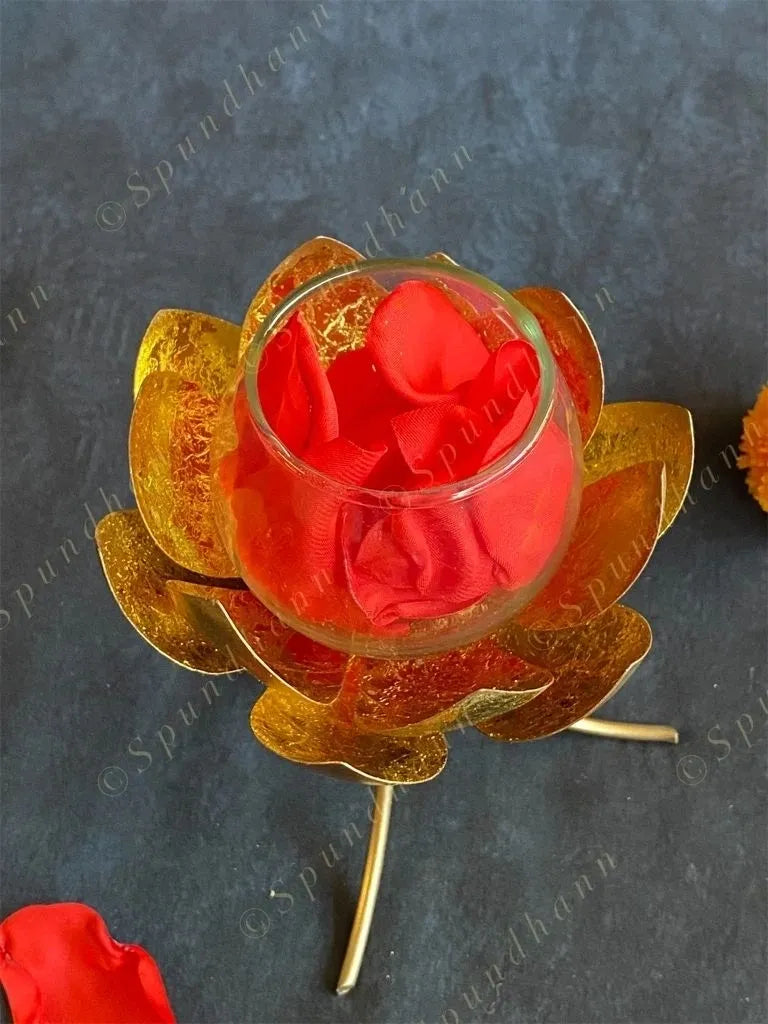 Lotus Standing Glass T Light