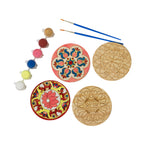Make Your Own Rangoli Coaster Kit - 4 Wooden coasters