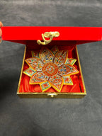 Meenakari Hand Painted Marble Flower With Gift Box