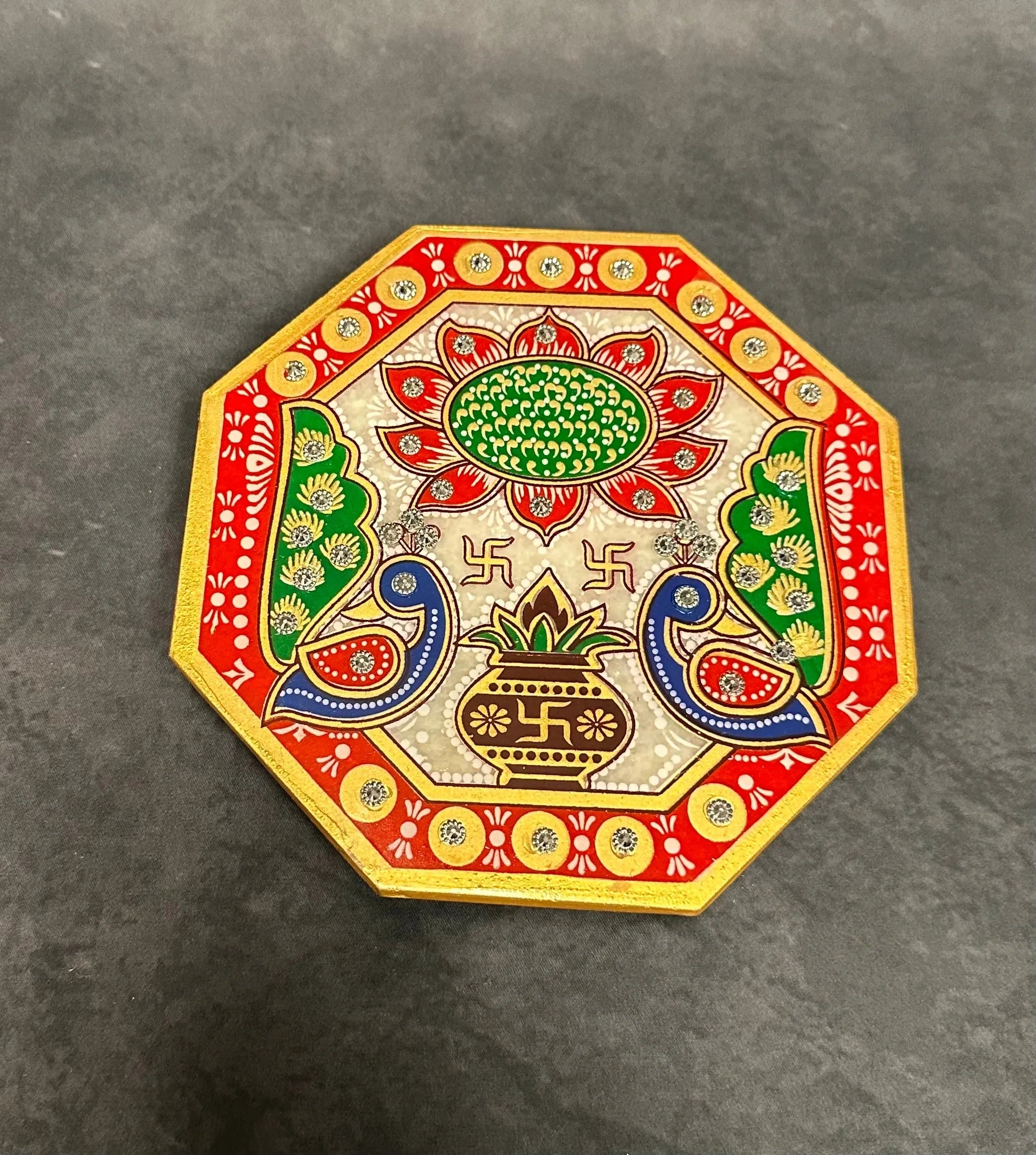 Meenakari Marble Chowki